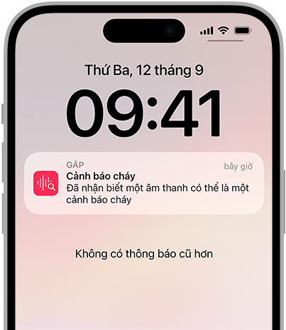 Cảnh báo Cháy thông qua tính năng Nhận Biết Âm Thanh trên iPhone.