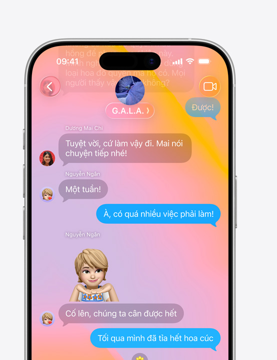 iPhone screen with Messages with Liquid Glass design