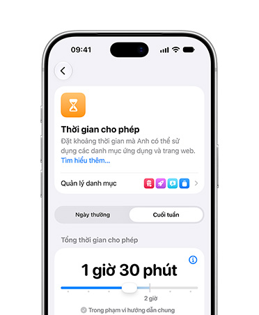 iPhone 18 Pro, Silver, screen shows Time Allowance and Screen Time Schedule options in Settings to allow time and media categories for their child