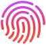 Imagem de uma impressão digital para representar o Touch ID.